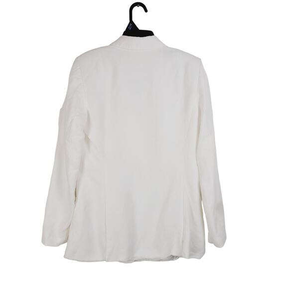 Club Monaco womens double breasted white linen gold button blazer jacket size 6 - Picture 2 of 11
